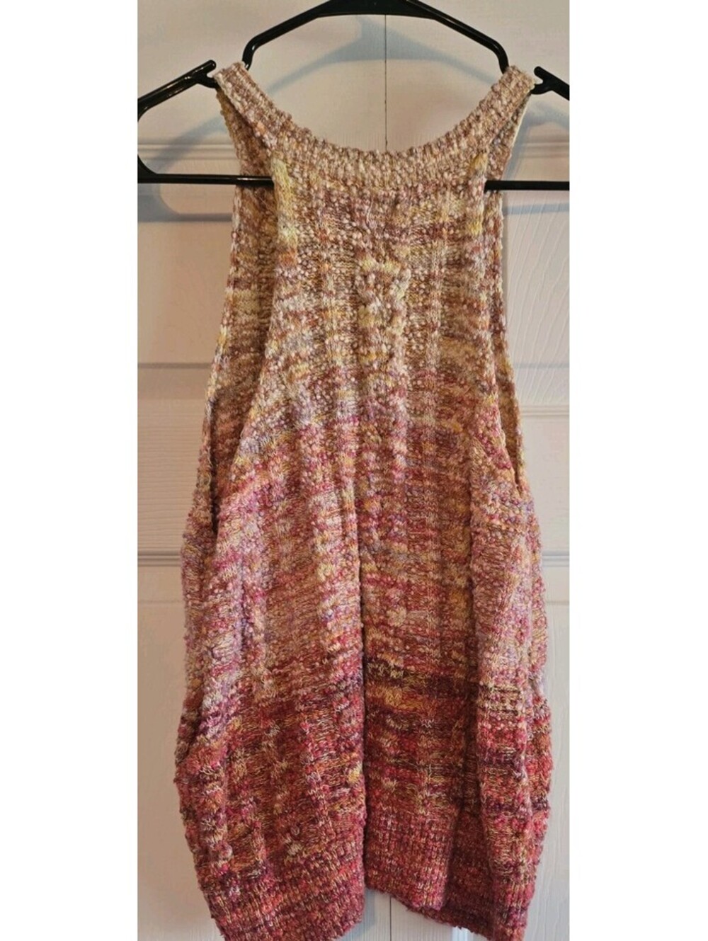 Pilcro Anthropologie cable Knit sleeveless sweater tank sz L textured gradient